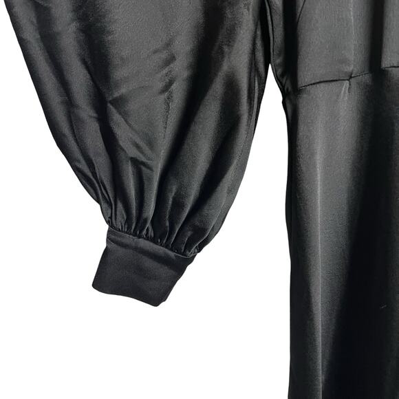 ARIAS New York Black Cold Shoulder Halter Mock Neck Midi Dress Size 4 - Picture 8 of 15